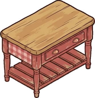 Desks and workbenches, a sticker from the Grandma's Kitchen world