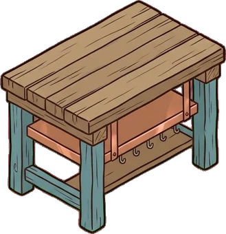 Desks and workbenches, a sticker from the Grandma's Kitchen world