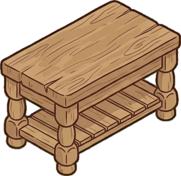 Desks and workbenches, a sticker from the Grandma's Kitchen world