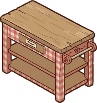 Desks and workbenches, a sticker from the Grandma's Kitchen world