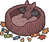 Pet beds and homes, a sticker from the Halloween Night world