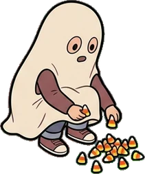 People crouching, a sticker from the Halloween Night world