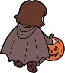 People crouching, a sticker from the Halloween Night world
