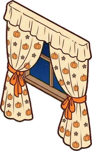 Curtains, a sticker from the Halloween Night world