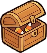 Baskets and floor things, a sticker from the Halloween Night world