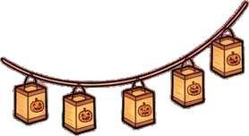 Garlands and hanging things, a sticker from the Halloween Night world