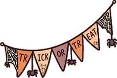 Garlands and hanging things, a sticker from the Halloween Night world