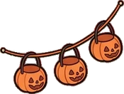Garlands and hanging things, a sticker from the Halloween Night world