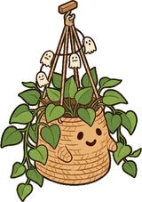 Hanging plants, a sticker from the Halloween Night world