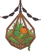 Hanging plants, a sticker from the Halloween Night world