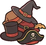 Big floor pieces, a sticker from the Halloween Night world