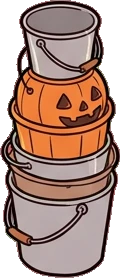 Big floor pieces, a sticker from the Halloween Night world
