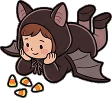 People lying down, a sticker from the Halloween Night world