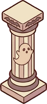 Pedestals and plant stands, a sticker from the Halloween Night world