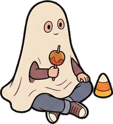 People sitting, a sticker from the Halloween Night world