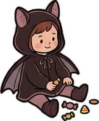 People sitting, a sticker from the Halloween Night world