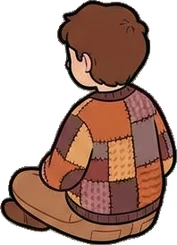 People sitting, a sticker from the Halloween Night world