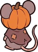 Cats and small animals, a sticker from the Halloween Night world