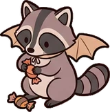 Cats and small animals, a sticker from the Halloween Night world