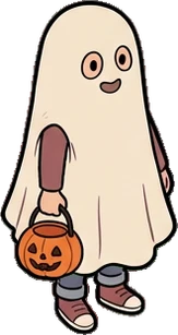 People standing, a sticker from the Halloween Night world