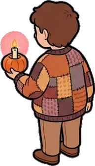 People standing, a sticker from the Halloween Night world