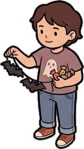 People standing, a sticker from the Halloween Night world