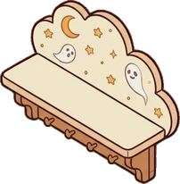 Wall shelves, a sticker from the Halloween Night world