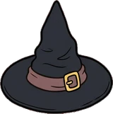 Bags, hats and shoes, a sticker from the Halloween Night world