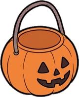 Bags, hats and shoes, a sticker from the Halloween Night world