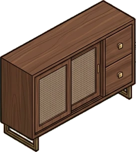 Dressers and low cabinets, a sticker from the Hotel Suite world