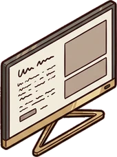 Screens and monitors, a sticker from the Hotel Suite world