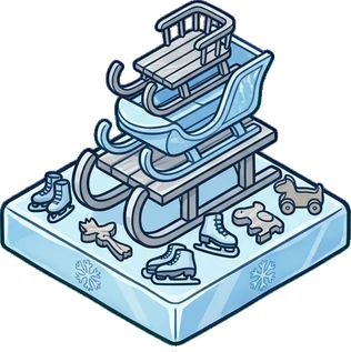 Big floor pieces, a sticker from the The Ice Palace world
