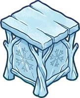 Side tables, a sticker from the The Ice Palace world