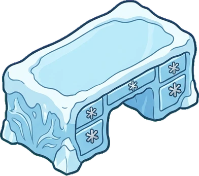Desks and workbenches, a sticker from the The Ice Palace world