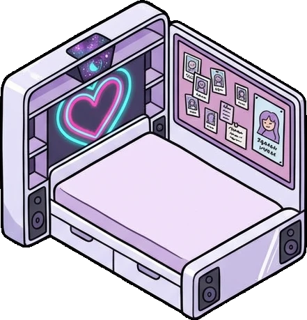 Beds, a sticker from the The K-Pop Bedroom world