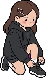 People crouching, a sticker from the The K-Pop Bedroom world