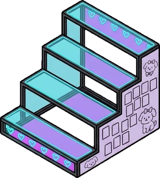 Tiered displays, a sticker from the The K-Pop Bedroom world