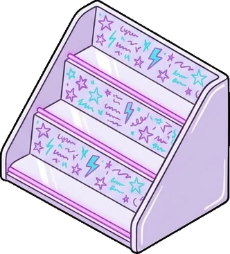 Tiered displays, a sticker from the The K-Pop Bedroom world