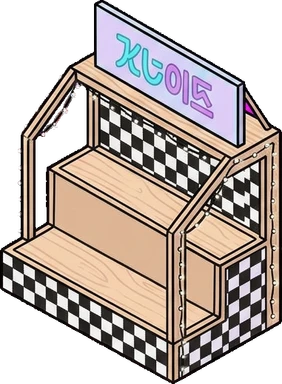 Tiered displays, a sticker from the The K-Pop Bedroom world