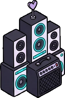 Big floor pieces, a sticker from the The K-Pop Bedroom world