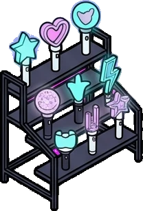 Big floor pieces, a sticker from the The K-Pop Bedroom world