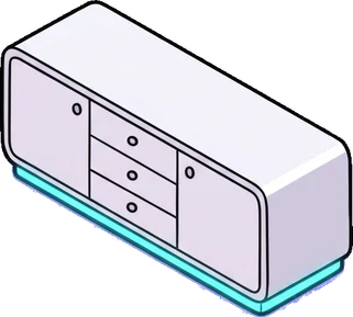 Dressers and low cabinets, a sticker from the The K-Pop Bedroom world