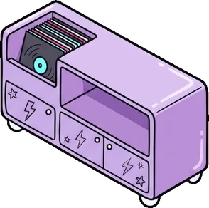 Dressers and low cabinets, a sticker from the The K-Pop Bedroom world