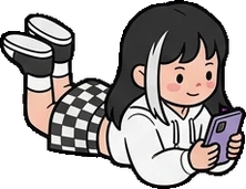 People lying down, a sticker from the The K-Pop Bedroom world
