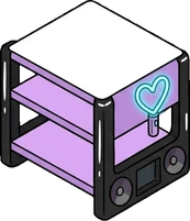 Side tables, a sticker from the The K-Pop Bedroom world