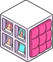 Side tables, a sticker from the The K-Pop Bedroom world