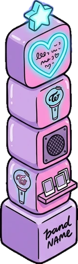 Tall pieces, a sticker from the The K-Pop Bedroom world