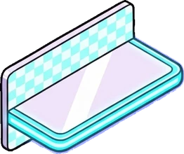 Wall shelves, a sticker from the The K-Pop Bedroom world