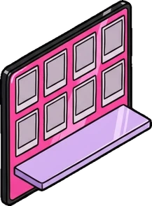 Wall shelves, a sticker from the The K-Pop Bedroom world