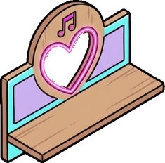 Wall shelves, a sticker from the The K-Pop Bedroom world